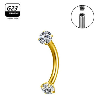 1/5/50pcs G23 Titanium ASTM-F136 Piercings Eyebrow  zircon Earring Internal thread Eyebrow Body Jewelry Wholesale