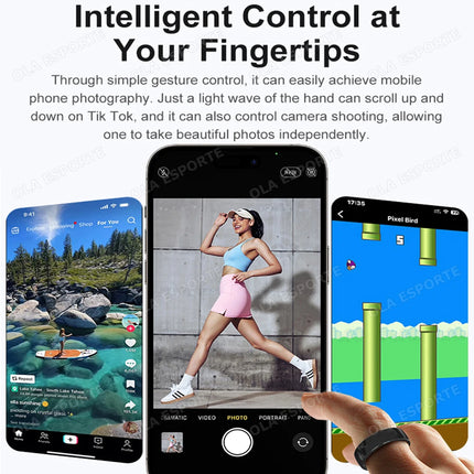 New Smart Ring With Box Heart Rate Stress Monitoring Men Womenes Smartring Gesture Control Waterproof Health Sports Rings 2025
