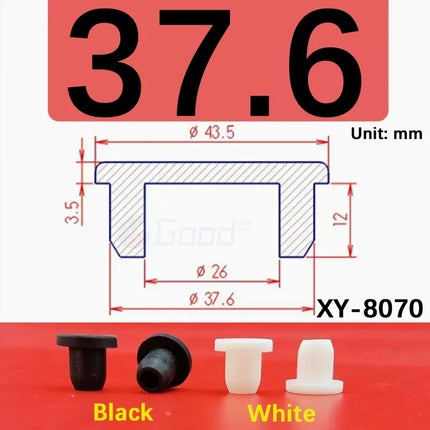 Black Silicone Rubber Hollow Stopper Plug Sealing Hole Caps Dust Plugs Pipe Tube Inserts Bungs Blanking End Cap