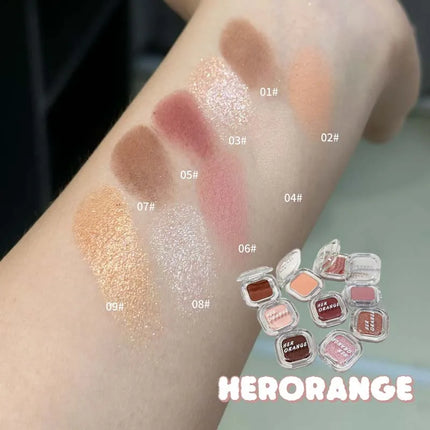 Gothic Red Brown Smoked Matte Eyeshadow Palette Smooth Shimmer Monochrome Eye Shadow Long-Lasting Brightening Silkworm Pigments