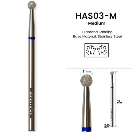 MagiBling Diamond Nail Drill Bits for Efile Buffer Manicure Left Right Rotary Cuticle Nail Corner Polish DIY Nails Tools 3/32"