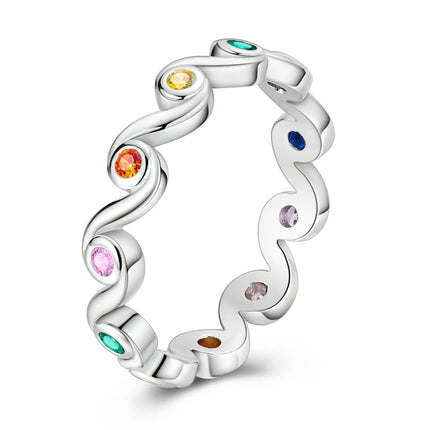 Shine Zircon Ring 925 Silver Original Stone Multi Layer Simple Infinitely Wide Rings For Women FineJewelry Wedding Party Gift