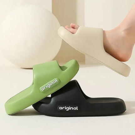Summer Platform Cloud Slippers Women Lightweight Solid Color Soft Sole EVA Pillow Slides Woman Couple Non Slip Beach Flip Flops