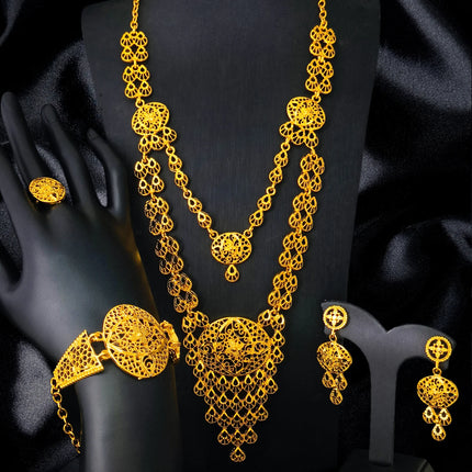 ANIID Brazilian 24K Gold Color Jewelry Sets Wedding Dubai Necklace Earrings For Women Nigerian Indian Bridal Set Party Gifts