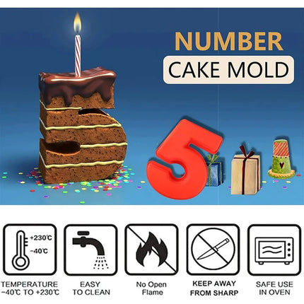 10in 3D Large Number Cake Mold 0-9 Silicone Baking Pans for Birthday Wedding Anniversary Party Decorations DIY Home Baking Tools
