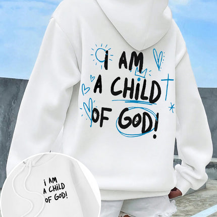 I Am A Child Of God Women Hoodie Street Casual Hooded Cartoons fur-liner Woman Hoodies S-XXL Pullover Clothing