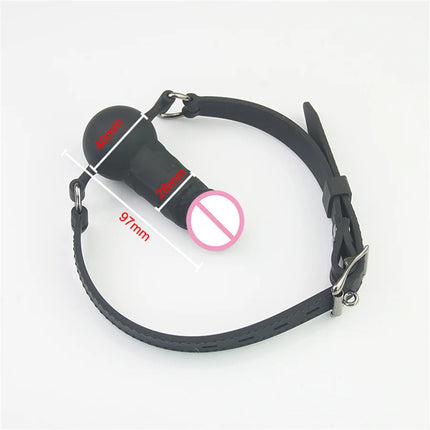 BDSM Bondage Dildo Fetish Double Ended Gagging Mouth Sex Toys For Couples Medcial Silicone Adult Game Open Mouth Oral Dildo Gag