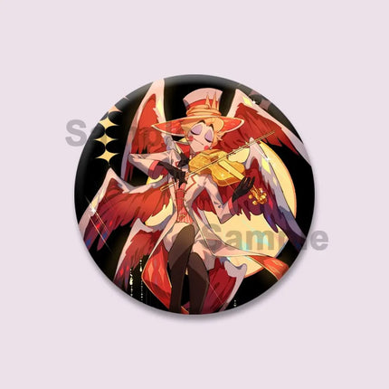 Lucifer Alastor Duckies Soft Button Pins DIY Round Snap-in Brooches Backpack Shirt Accessories  Customize Cartoon Cosplay Badge