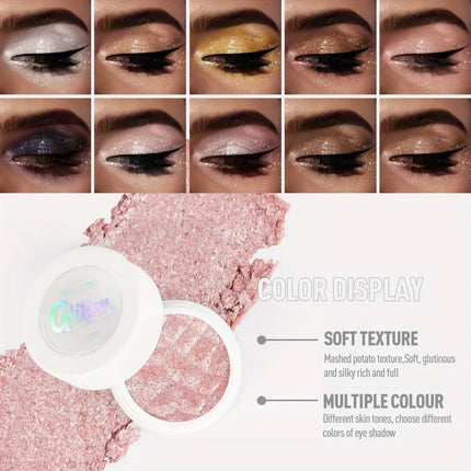 Monochrome Highlights Eye Shadow Mud Mashed Potato Bright Mirror Crystal White Pearl Light Glitter Eyeshadow Palette