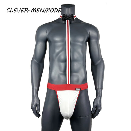 Novelty Sexy Men's Mankini Thong Underwear Erotic Lingerie Waiter Costume Suspender Bodysuit Tie Teddies