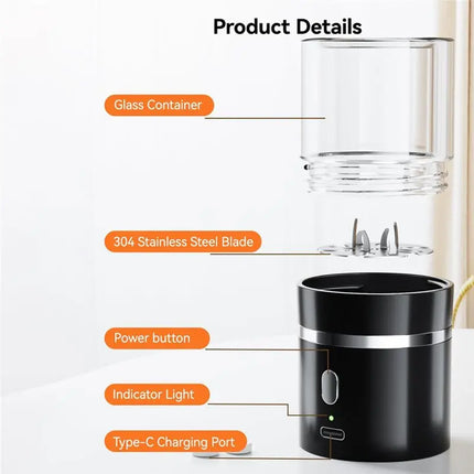 【TODAY ONLY】Portable Cordless Electric Pill Crusher-Fine Powder Grinding Function-Easy To Carry For Travel Crush