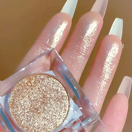 Long-Lasting Glitter Eyeshadow -Radiant High Shine,Face and Eye Highlighter,Sparkling Powder Eye Makeup for Eyelids & Cheekbones