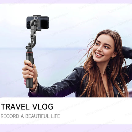 C22 AI Face Tracking Handheld Gimbal Stabiliser 360° Rotation Shoot Selfie Stick Tripod for Mobile Phone, 1/4'' Screw for Camera