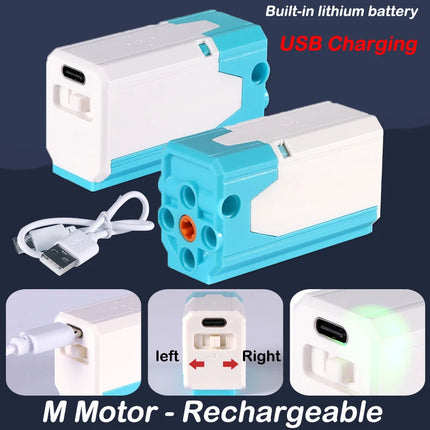 Rechargeable USB Lithium Battery M L Motor Building Blocks Power Set MOC Power Functions Part Support APP Control 8883 Motor