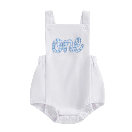 Newborn Baby Overalls Romper 1st Birthday Party Clothes Summer Adorable Sleeveless Square Neck Straps Tank Romper for Girl Boy