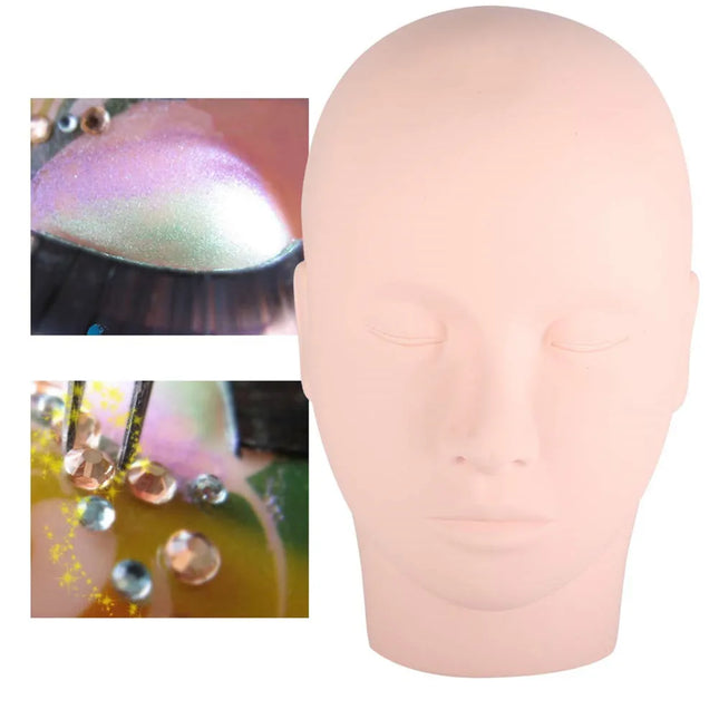 Training Mannequin Flat Head Practice Makeup Model Eyelash Extensions