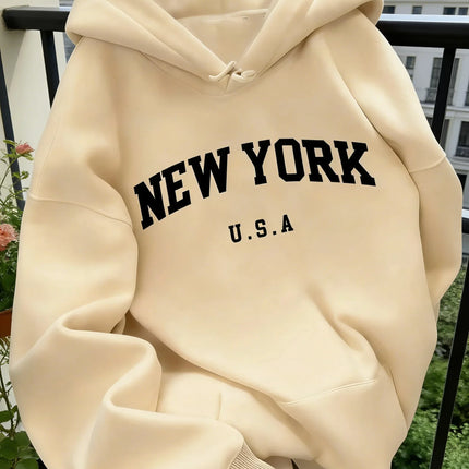 Hooded Sweat for Women Casual Cut NEW YORK USA Lettering Sweater Sweat Casual Fashion HipHop Sweat Harajuku Unisex