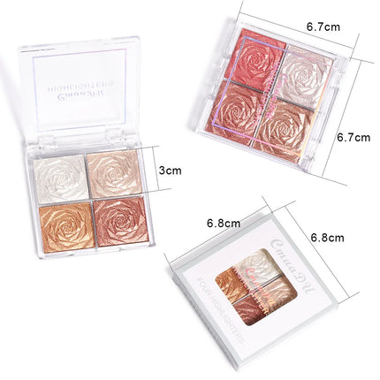 Highlighter Contour Palette illuminator Makeup 3D Bronzer Matte Contour Powder Rose Blush Highgloss Palette Cosmetics