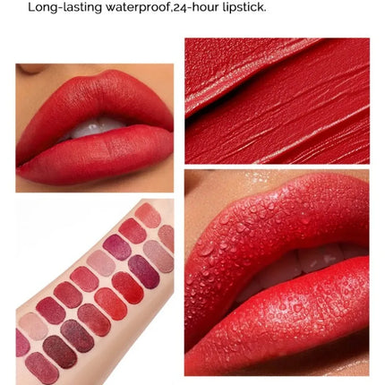 Capsule Lipstick Set 18 Colors Long Lasting Waterproof Glitter Sparkling Shimmer Lip Gloss Moisturizing Glossy Non-stick Cup