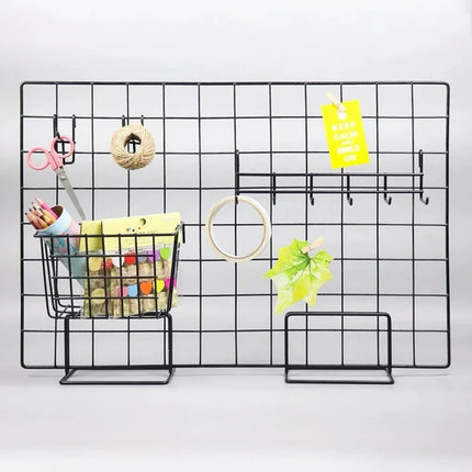 Modern Grid Display Rack Metal with Base Storage Rack Grid Frame Jewelry Booth Rack For Grid Panel