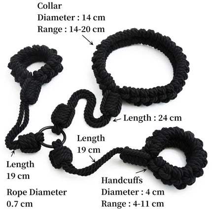 Erotic Shibari Rope Handcuffs Collar with Fetish Flirting Bdsm Bondage Slave Sexy Lingerie for Couple Quickly Bundle Sex Toys