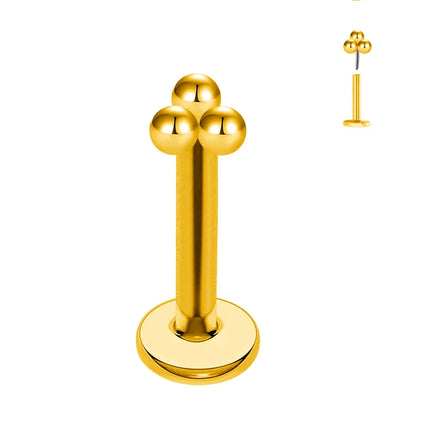 ASTM F136 G23 Titanium The ball Tragus Earring Threadless Piercing Heart Cubic zirconia Pin Daith Conch Push in Labret Stud