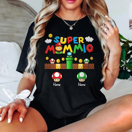 Super Mario Gaming Personalized Mother's Day T-Shirt 2026 Summer New Men Women Fashion Y2K Hip-hop Cotton Oversized T-shirt