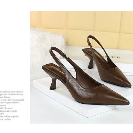 Banquet High Heels For Women Simple Slim Heels With Empty Pointed Toe Shoes With Tripping Temperament Fashionable Women's Shoes