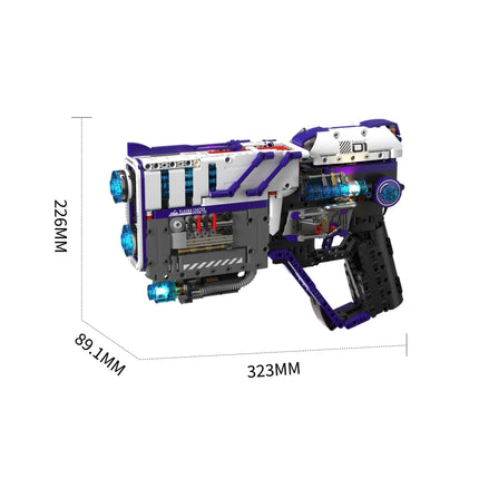 1334PCS Mechanical Gun with Lights Building Blocks Set, Toy Gun Desktop Ornament, Educational Model Building Toy, Birthday Gift