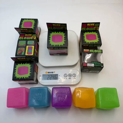 New Schylling Needoh Nice Cube Squishy Stress Toy Glow In The Dark Slow Rebound Sensory Glitter Pressure Relief For Adults gifts