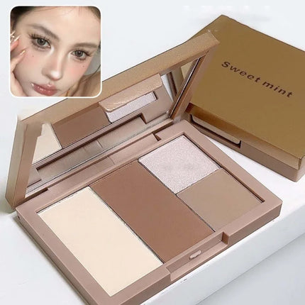 Stereoscopic Nasal Shadow Highlight Contouring Powder Palette Matte Brightening Face Shadow Contouring Powder Makeup Palette