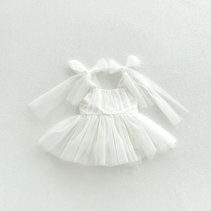 2024 Summer New Sleeveless Lace Bodysuit Infant Baby Girl Party Mesh Dress Infant Girls Princess Dress Jumpsuit