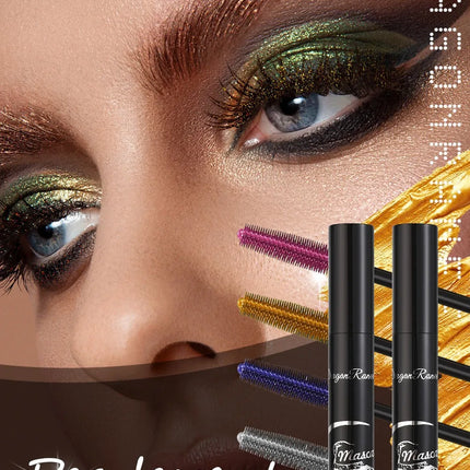 Colorful Waterproof Mascara Blue Purple Pearl Mascara Dense Eye Makeup Bronze Fine Diamond Silver Mascara Cream Cosmetics Makeup