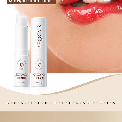 SADOER Coconut Lip Balm Moisturizing Anti Cracking Hydrating Repair Nourishing Anti Wrinkles Lipstick Lips Skin Care Products