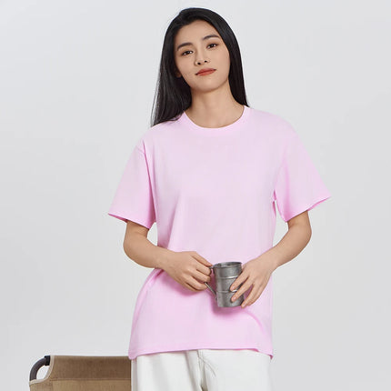 Unisex 100% Pure Cotton Solid Color Men's Summer Round Neck Short Sleeve T-Shirt 180g Cotton T-Shirt in 16 Colors