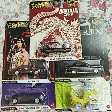 New Hot Wheels Entertainment Culture Series 1/64 Nissan Skyline Stranger Things Bmw Lincoln Alloy Die-Cast Car Models Xmas Gifts