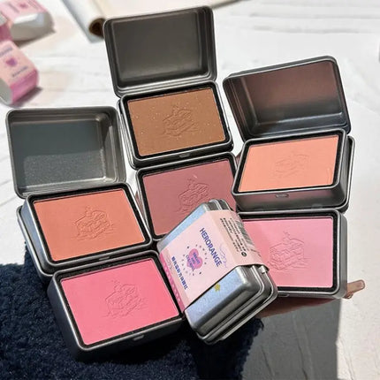 "1Pc HERORANGE Iron Box Cheek Blush Mineral Powder Long-Lasting Facial Contour Tint Single Color Cosmetics Blush Palette