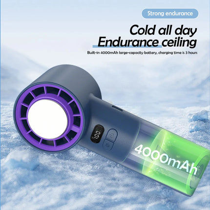 Handheld Air Cooling Mini Turbo Jet Fan 100 Speeds Wind Rechargeable Protable Ice Compress Fans for Outdoor High Speed Cooling