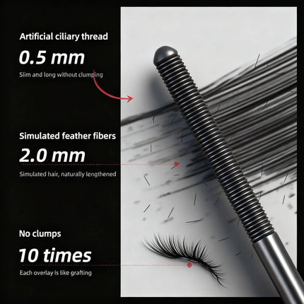 Thick and Fine Steel Tube Mascara Base Cream, Waterproof and Curling, Natural and Non-diffusing, Long-lasting Styling Mascara