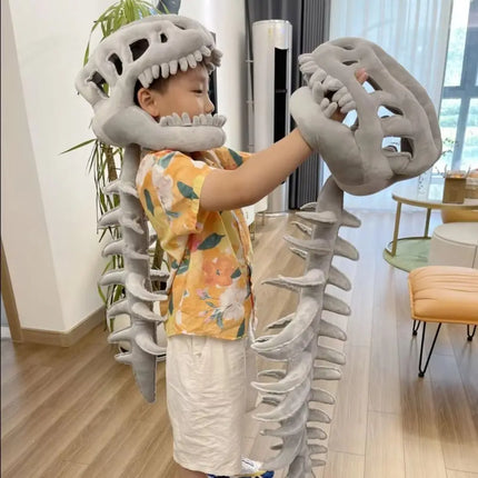 3D Dinosaur Skeleton Funny Novelty Dinosaur Skeleton Cos Props Comfortable Soft Dinosaur Skeleton Costume Set Children cat plush
