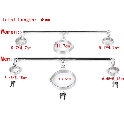 Metal Handcuffs Foot Shackles for Restraint Bdsm Gay Bondage Collar Sex Toys Set Erotic Adult Intimate Games Couple Accessories