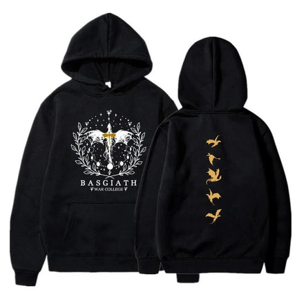 2025 Vintage Fourth Wing Printed Hoodie Women Casual Retro Fashion Pullover Autumn Winter Gothic Long Sleeve Sweatshirts