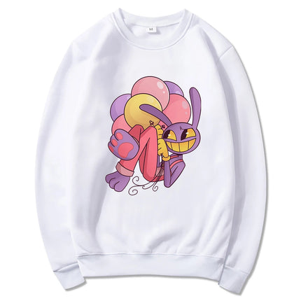Digital Circus Jax Hoodie Fashion Women Aesthetic Graphic Kawaii Rabbit Hug Balloons Hoodies Unisex Cartoon Pullover Sweatshirts