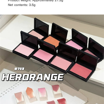 Monochrome Matte Blusher Palette Soft Silky Cheek Natural Facial Rouge Plate Lasting Nude Low Saturation Powder Blusher Disk
