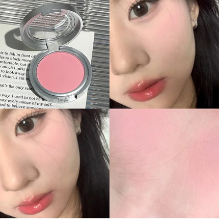 Single Matte Blusher Palette Blush Cream Contour Makeup Face Blusher Natural Cheek Tint Brighten Waterproof Peach Blush Cosmetic