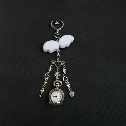 Original Hollow Heart Pocket Watch Chain Keychain Design Steampunk Clock Vintage Necklace Pendant Jewelry Watch Men Women Gift
