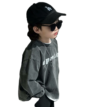 Cute Baby Boy Long Sve T-irt Cotton Underwear Spring Autumn Faionable Versatile Pure Cotton Base Layer irt for Kids