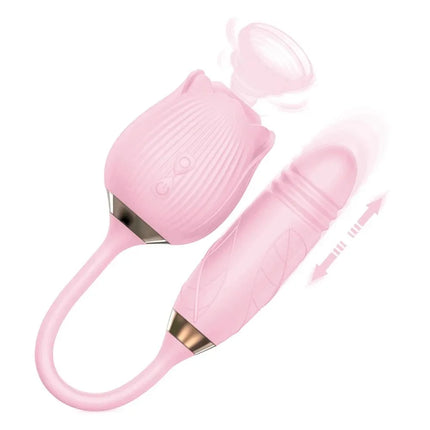 Powerful Sucker Vibrator Female Telescopic Nipple Clitoris Stimulation Dildo Thrusting Licking Vagin Massager Adult Sex Toys