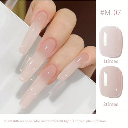 15ML Nude Nail Polish New Popular Senior Sense Of Nude Skin Colour Base   Ice Through The White Nail Shop Special Nail Glue