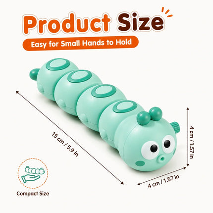 Wind Up Caterpillar Crawling Toy for Babies Toddlers, Cute Clockwork Walking Animal Sensory Gift for Kids Boys Girls Toy Gifts